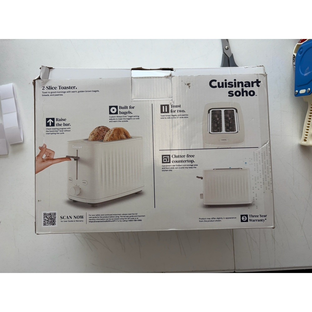 New Cuisinart Soho Collection 2 Slice Toaster, Reheat and Bagel Setting Truffle - Picture 5 of 5